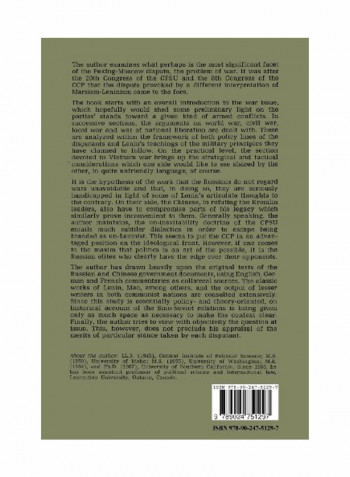 Sino-Soviet Dialogue On The Problem Of War Paperback