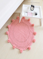 Non-Slip Printed Floor Mat Pink 80X80centimeter