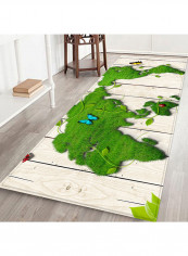 3D Butterfly And Mountain Pattern Mat Beige/Green 130x200centimeter
