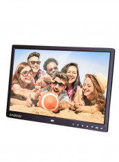 LED Digital Photo Frame With Infrared Remote Control Black