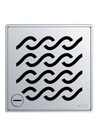 Stainless Steel Wavy Drain Grey/Black 4x4x4inch