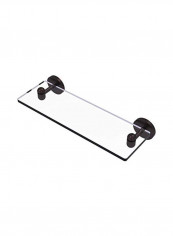 Tango Collection Vanity Beveled Edges Glass Shelf Clear/Black 16inch