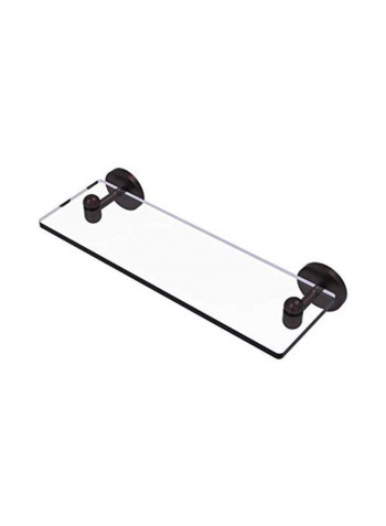 Tango Collection Vanity Beveled Edges Glass Shelf Clear/Black 16inch