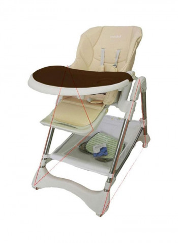 Fully Adjustable High Chair With Wheel - Brown/Beige