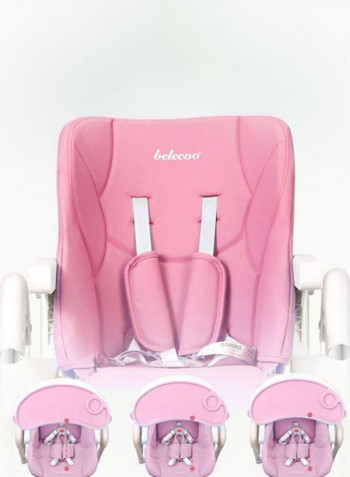 Fully Adjustable High Chair With Wheel - Pink