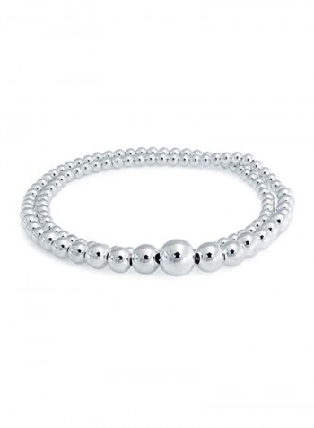 925 Sterling Silver Ball Beaded Strand Necklace