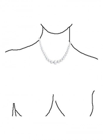 925 Sterling Silver Ball Beaded Strand Necklace