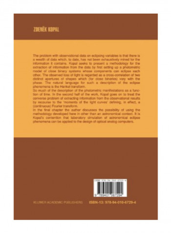 Mathematical Theory Of Stellar Eclipses Paperback