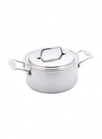 Stock Pot With Lid Silver 4Quart