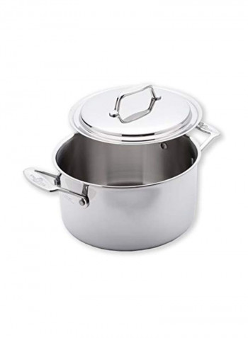 Stock Pot With Lid Silver 4Quart
