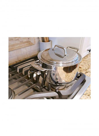 Stock Pot With Lid Silver 4Quart