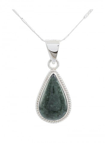925 Sterling Silver Pendant Necklace With Jade