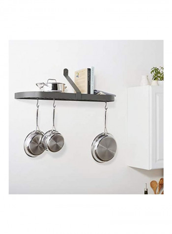 Wall-Mount Pot Rack Graphite 36x9x10.8inch