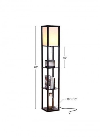 LED Shelf Floor Lamp Classic Black 10.2x10.2x63inch