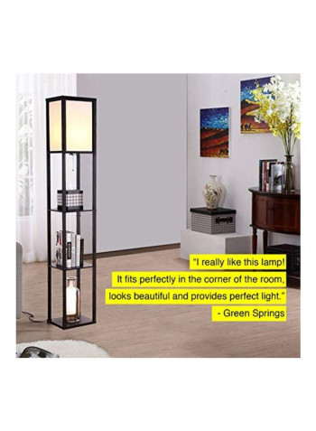 LED Shelf Floor Lamp Classic Black 10.2x10.2x63inch