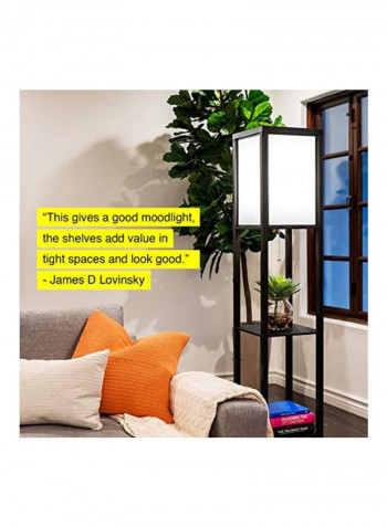 LED Shelf Floor Lamp Classic Black 10.2x10.2x63inch