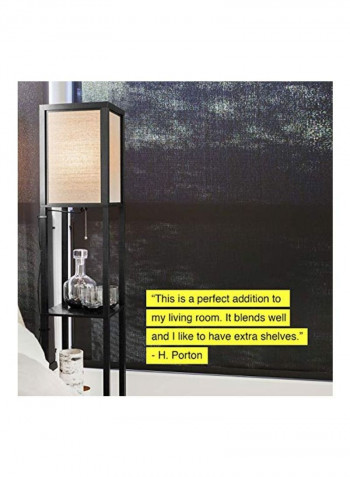 LED Shelf Floor Lamp Classic Black 10.2x10.2x63inch
