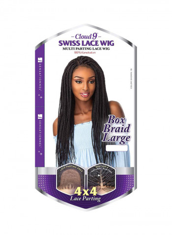 Lace Parting Wig Large Size - Box Braid 1B