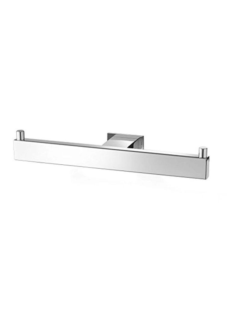 Wall Mounted Double Toilet Roll Holder Silver 11.02inch