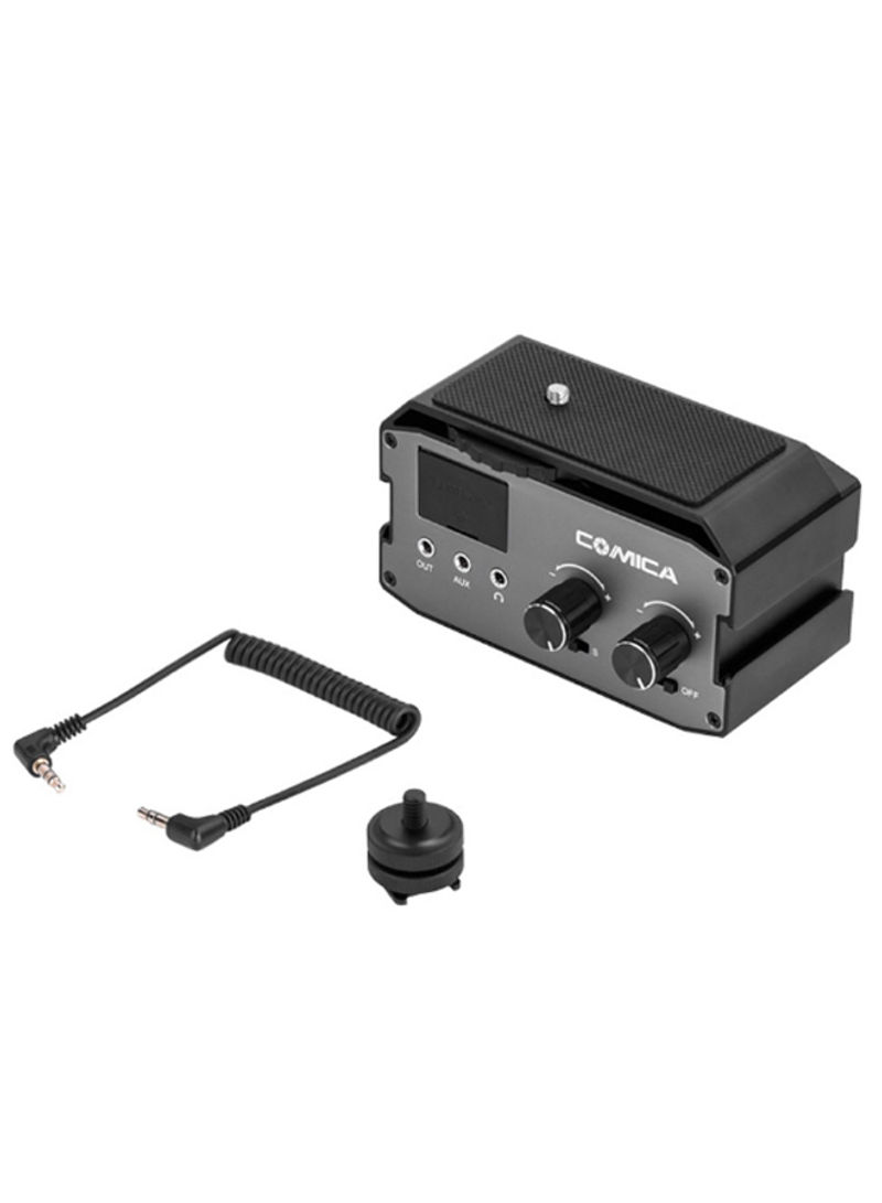 Real-Time Monitoring Audio Mixer Adapter Black/Silver