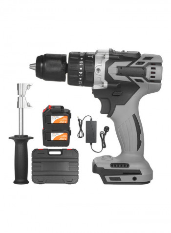 Electric Cordless Drill with 2 Pack Battery Grey 40 x 10 x 31cm
