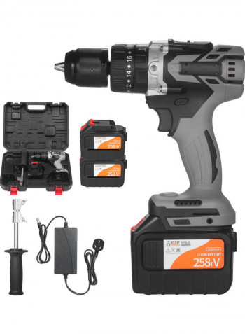 Electric Cordless Drill with 2 Pack Battery Grey 40 x 10 x 31cm