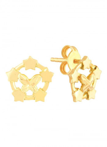 18 Karat Yellow Gold Stud Earrings