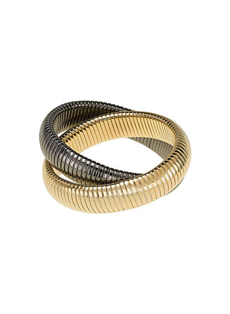 Gold Plated Bronze Double Cobra Bracelet