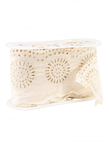 Circle Scallop Eyelet Trim White