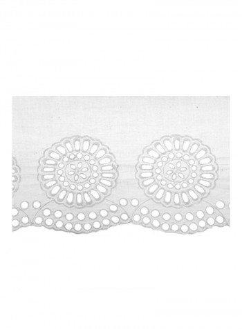 Circle Scallop Eyelet Trim White