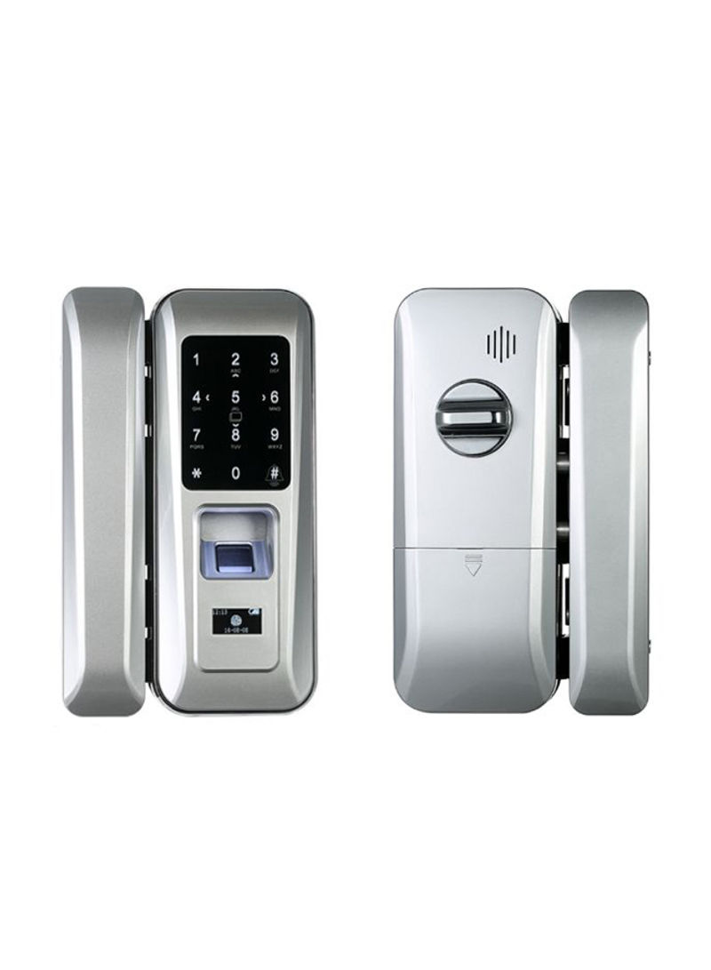 Fingerprint And Touchscreen Digital Glass Door Lock Silver