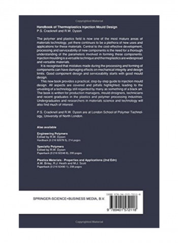 Handbook Of Thermoplastics Injection Mould Design Paperback