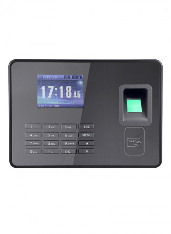 Employee Biometric Fingerprint Attendance Machine Black