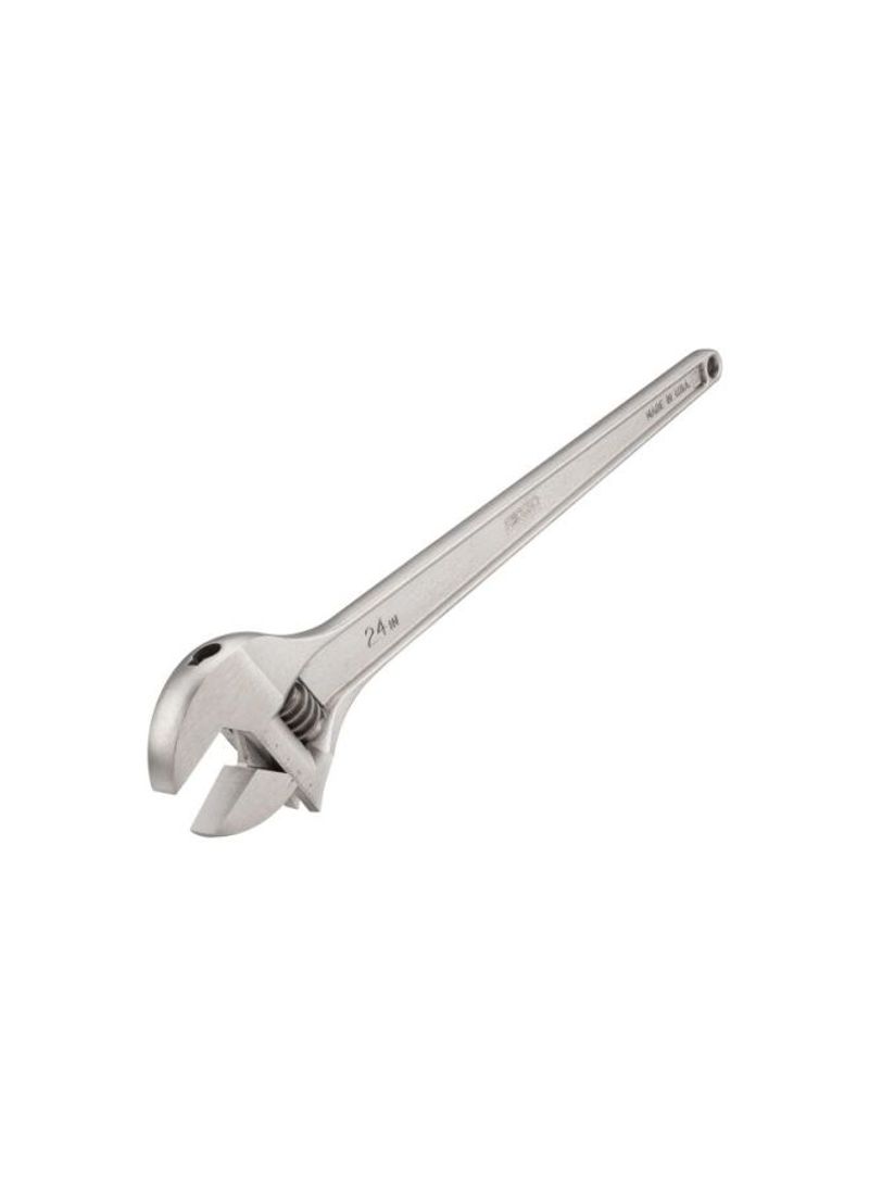 Steel Adjustable Wrench Silver 24inch