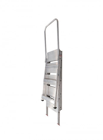 5-Step Compact Stool Ladder Silver 164x55x20centimeter