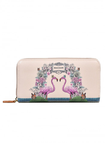 Britney Flamingo Printed Clutch Multicolour