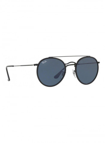 UV Protected Double Bridge Round Sunglasses - Lens Size: 51 mm