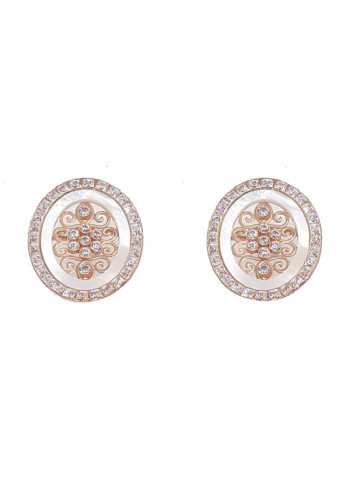 18 Karat Rose Gold Exquisite Design Stud Earrings