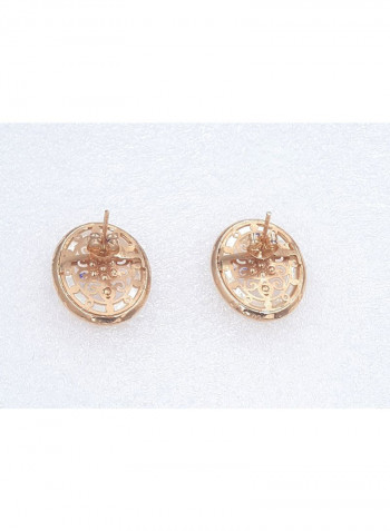 18 Karat Rose Gold Exquisite Design Stud Earrings