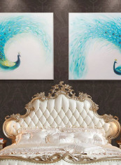 2 Panels Peacock 3D Wall Art Blue/Green 12.568kg