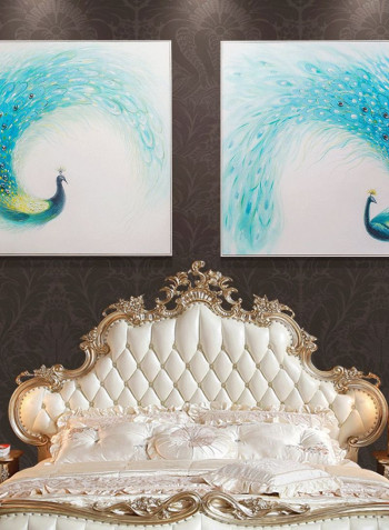 2 Panels Peacock 3D Wall Art Blue/Green 12.568kg