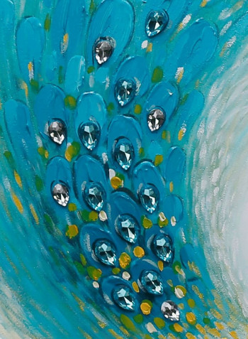 2 Panels Peacock 3D Wall Art Blue/Green 12.568kg