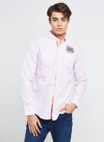 Full Sleeve Casual Cotton Shirt Pink