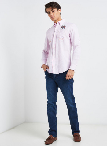 Full Sleeve Casual Cotton Shirt Pink