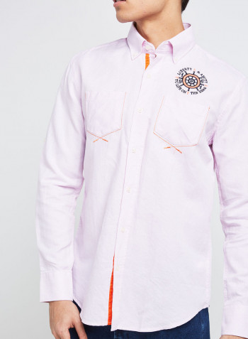 Full Sleeve Casual Cotton Shirt Pink