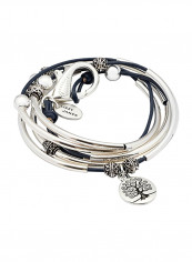 Leather And Silver Plate Bracelet