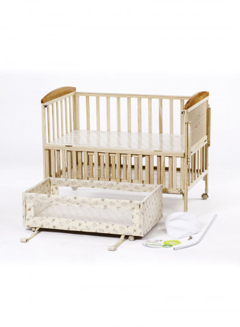 Oakley Wooden Rocking Bedside Baby Crib 0-36M