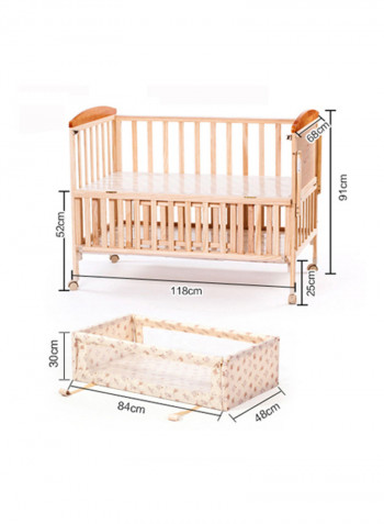 Oakley Wooden Rocking Bedside Baby Crib 0-36M