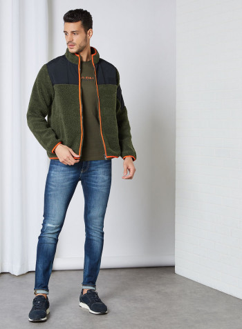 Sherpa Zip Through Jacket Deep Depths
