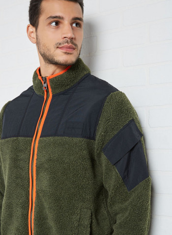 Sherpa Zip Through Jacket Deep Depths